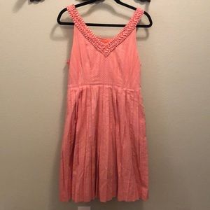 Anthropologie pink polka dot size 4 dress